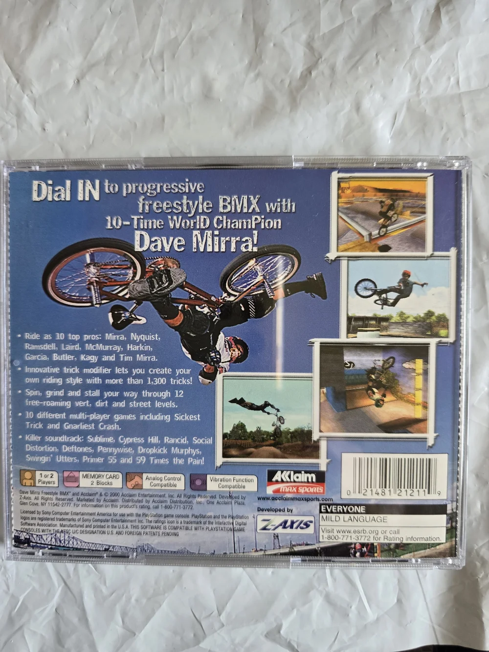 Dave Mirra Freestyle BMX - Sony Game (Blue) Like New Absolutely No Scratches